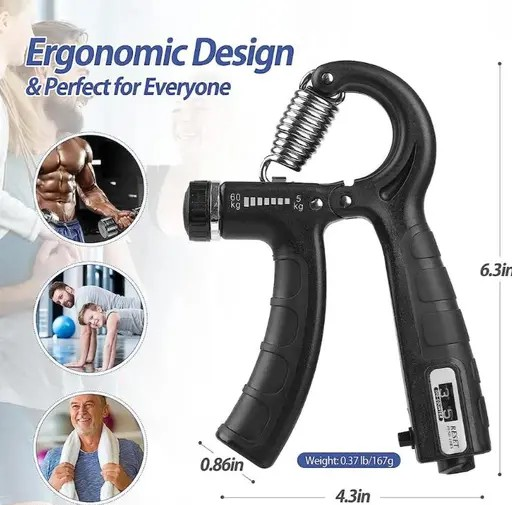 Toning Tube + Pencil Skipping Rope +Digital Hand Grip for Men