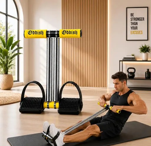 Double Spring Tummy Trimmer + Resistance Tube for Men &amp; Women